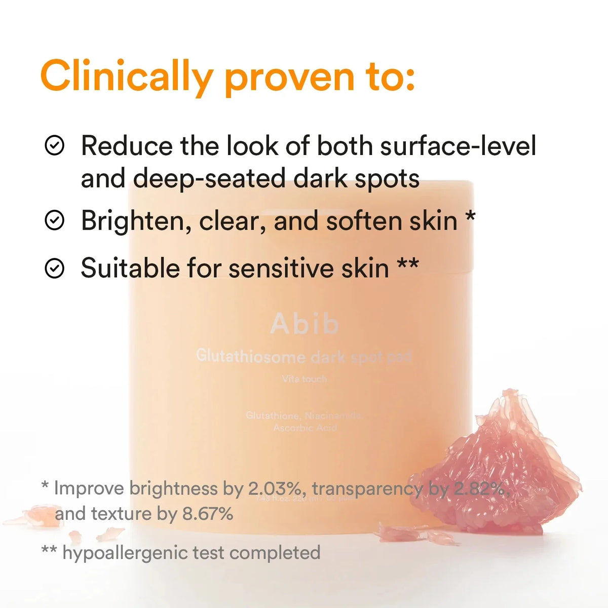 Abib - Glutathiosome Dark Spot Pad Vita Touch - 60 pads